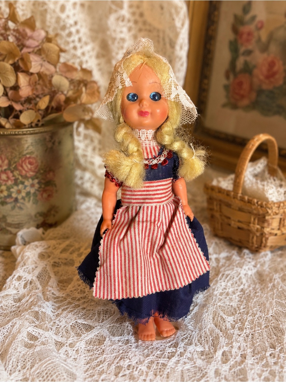 Vintage Dutch hard plastic doll